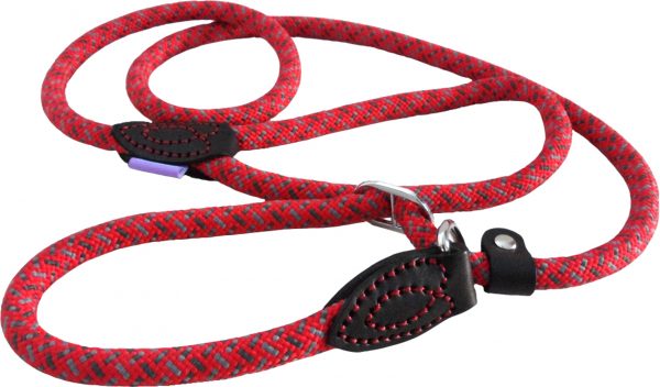 Hem&Boo 60" Rope Fleck Slip Lead Red/Grey