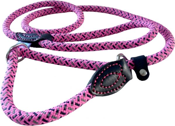 Hem&Boo 60" Rope Fleck Slip Lead Pink/Navy/Grey