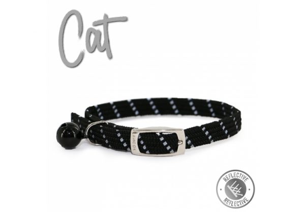 Safety Elastic Cat Collar Softweave Black