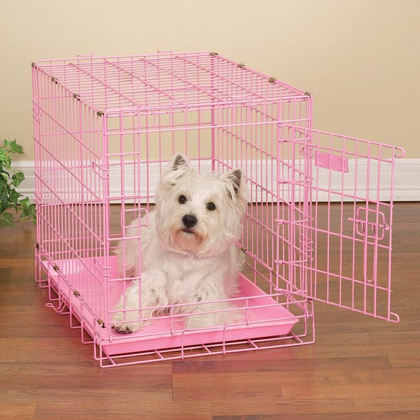 pink medium dog crate