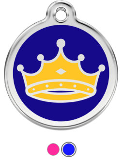 King & Queen Crown Enamel  Pet Tag Medium