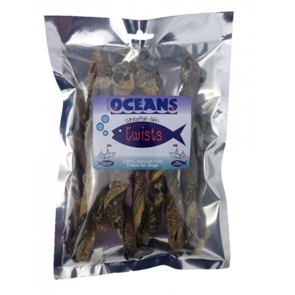 Oceans White Fish Skin Twists 100g