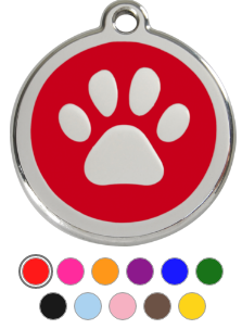 Paw Print Enamel  Pet Tag Medium