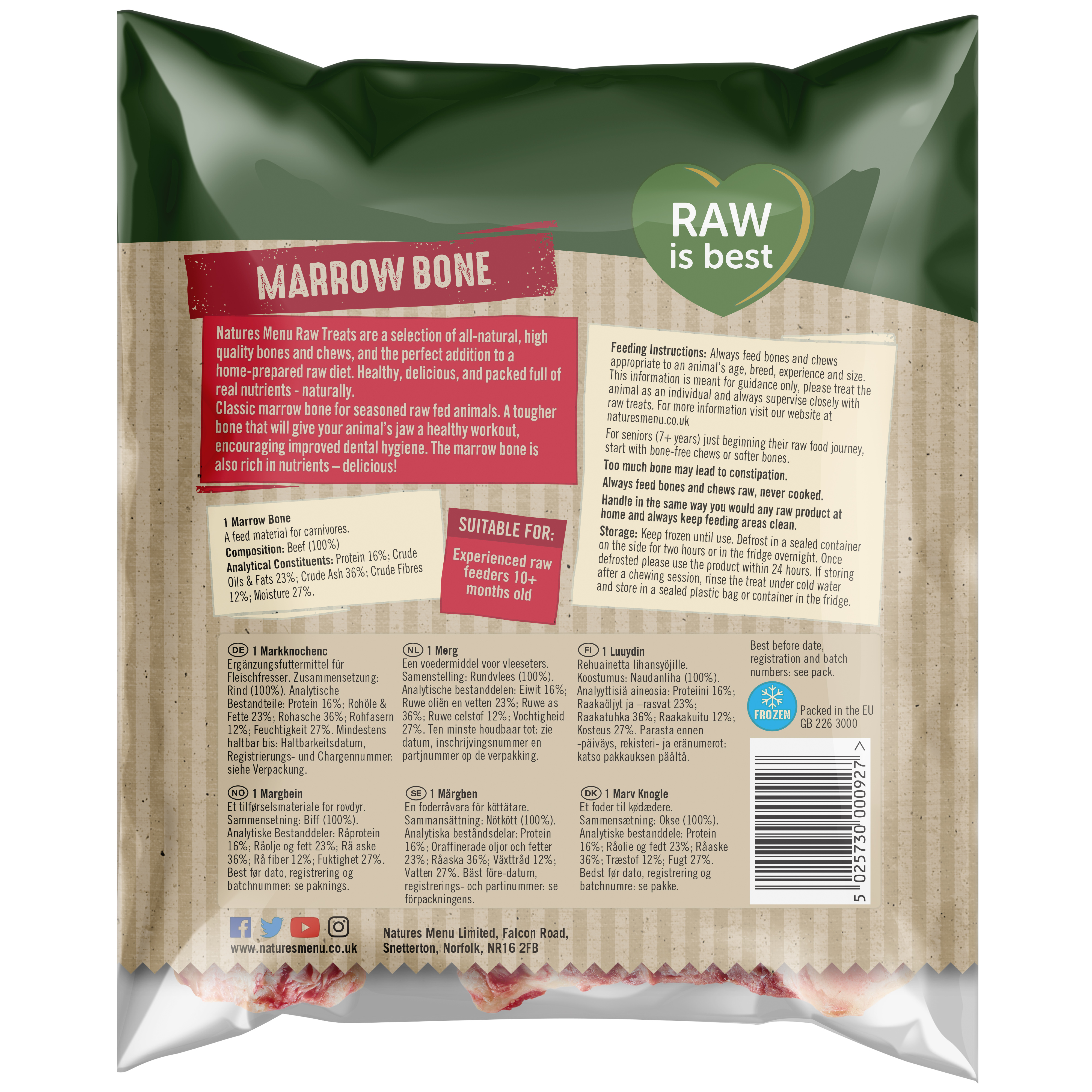 Raw Chews Beef Marrow Bone - Pet Perfection