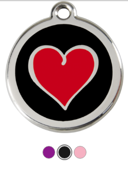 Two Tone Heart Enamel  Pet Tag Medium